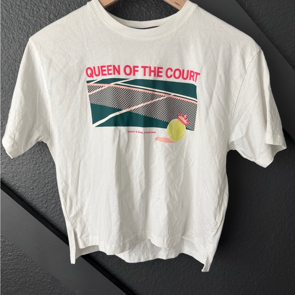 Scotch & Soda Kids Tee - White with Tennis Print